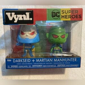 Funko Vynl: Darkseid and Martian Manhunter Figures - Blue, Red, Green